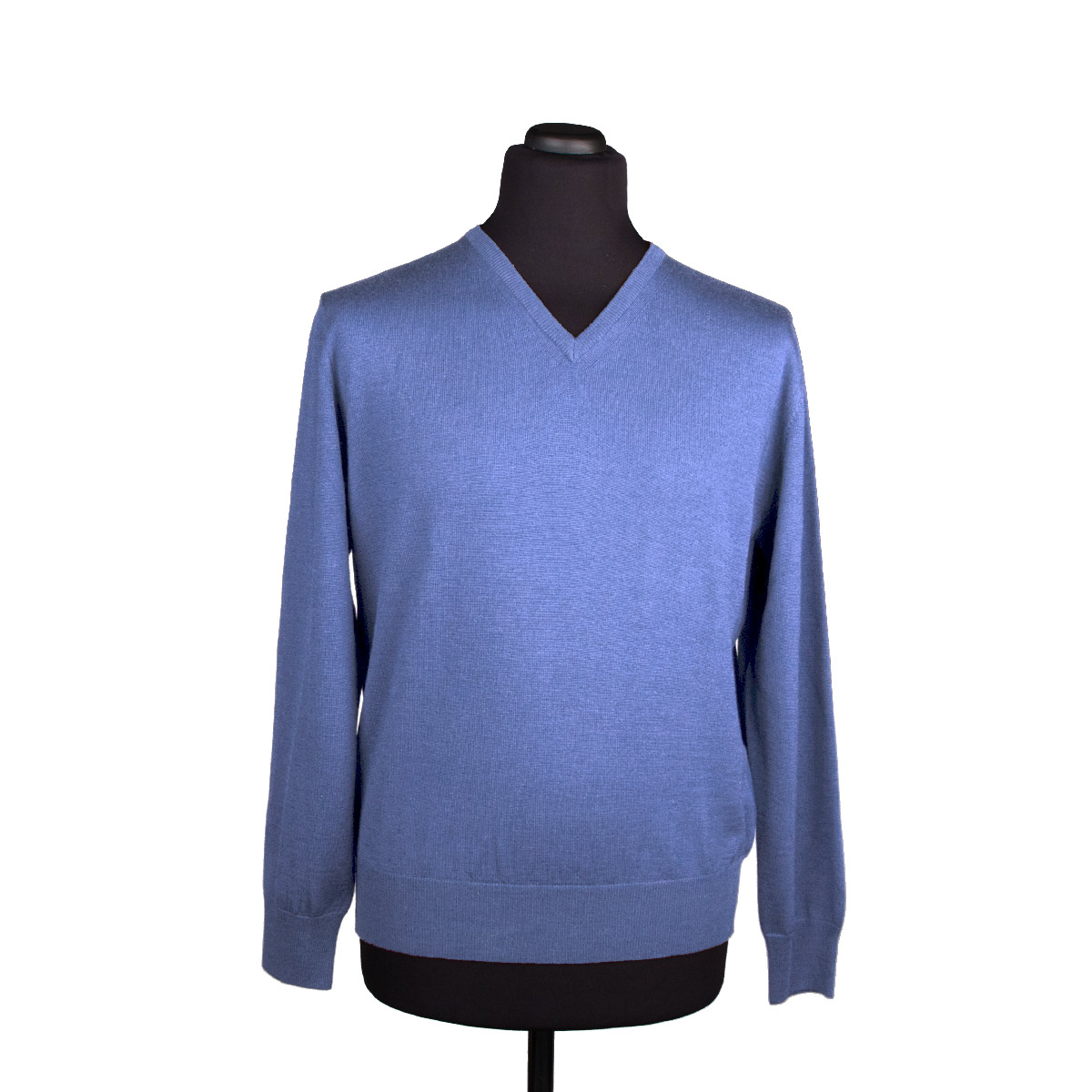 Silk cashmere V-neck sweater for men, lavender blue - Di Franco Moda ...