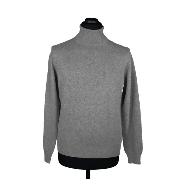 Cashmere turtleneck sweater for men, grey