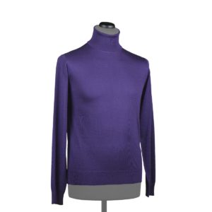 Silk turtleneck sweater for men, purple