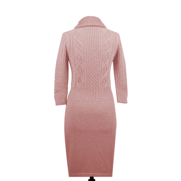 Pink cashmere twisted knitted jumper dress - Image 2