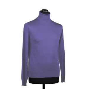 Silk turtleneck sweater for men, lavender blue