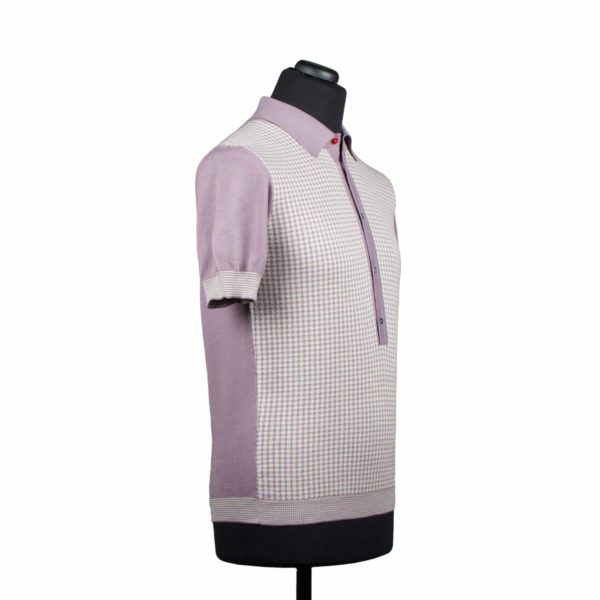 Jacquard mesh polo shirt, light violet - Image 2