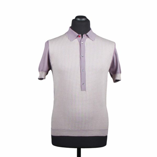 Jacquard mesh polo shirt, light violet