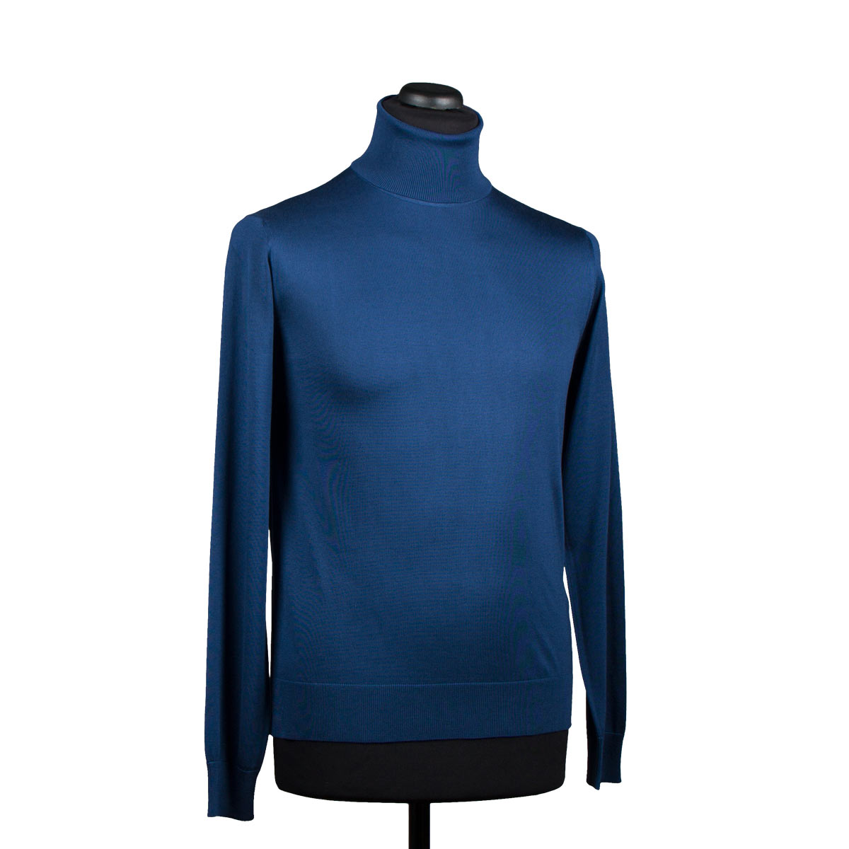 Silk turtleneck sweater for men, Yale blue - Di Franco Moda Italiana