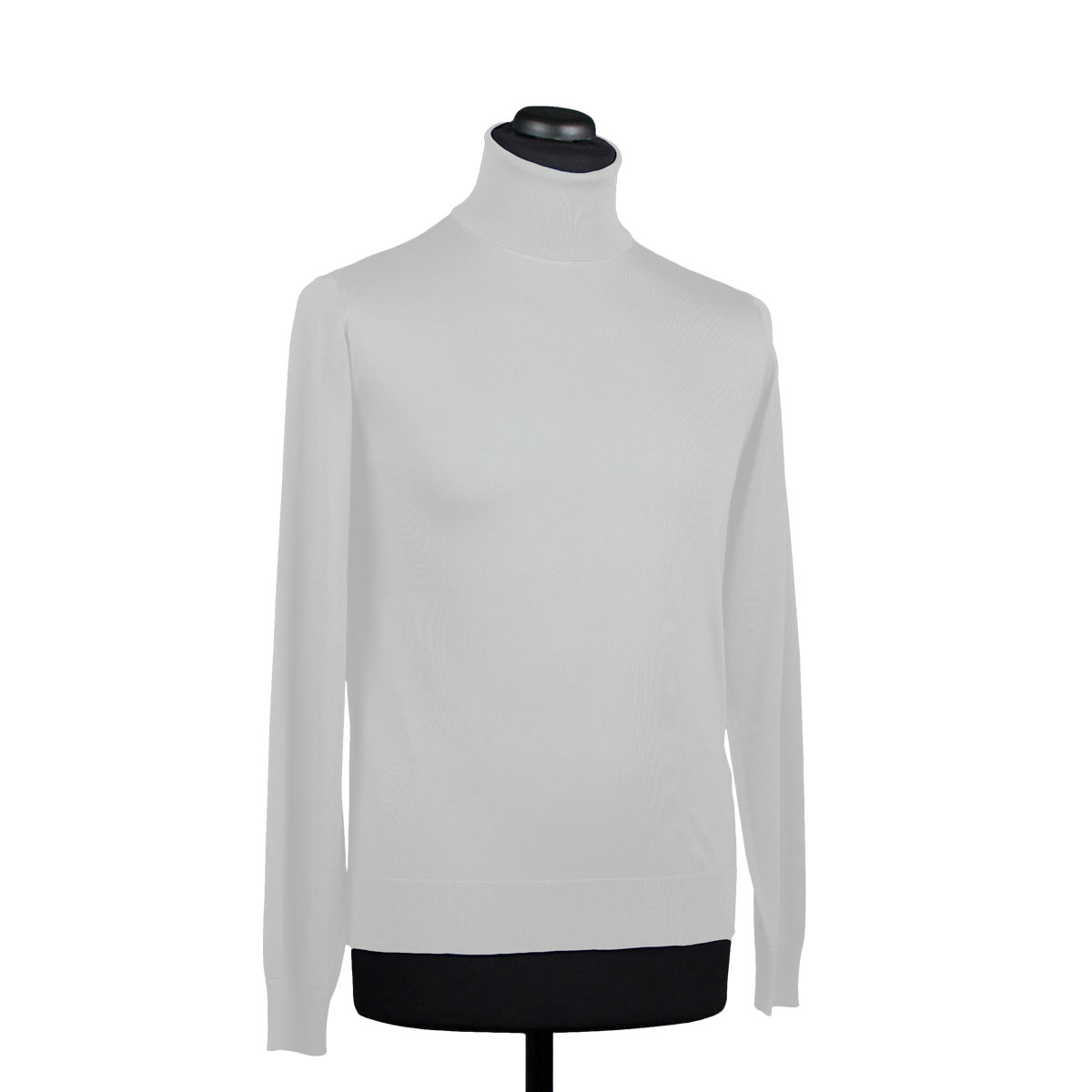 Silk turtleneck sweater for men, white - Di Franco Moda Italiana